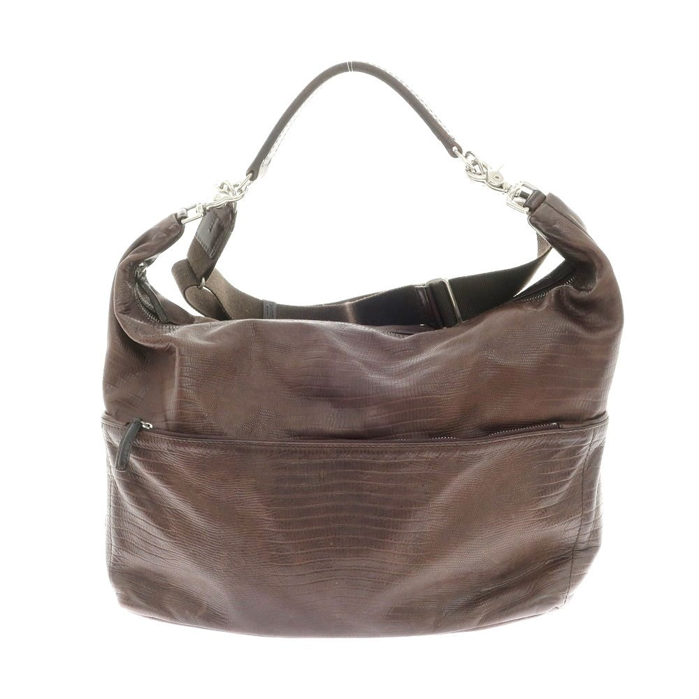 [Used] Daniel &amp;amp; Bob Jasmine Lizard Embossed Leather Shoulder Bag Brown [Condition Rank C] [Men&