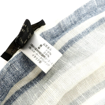 [Used] Franco Ferrari FRANCO FERRARI Cotton Linen Stole Beige x Navy [Condition Rank B] [Men&