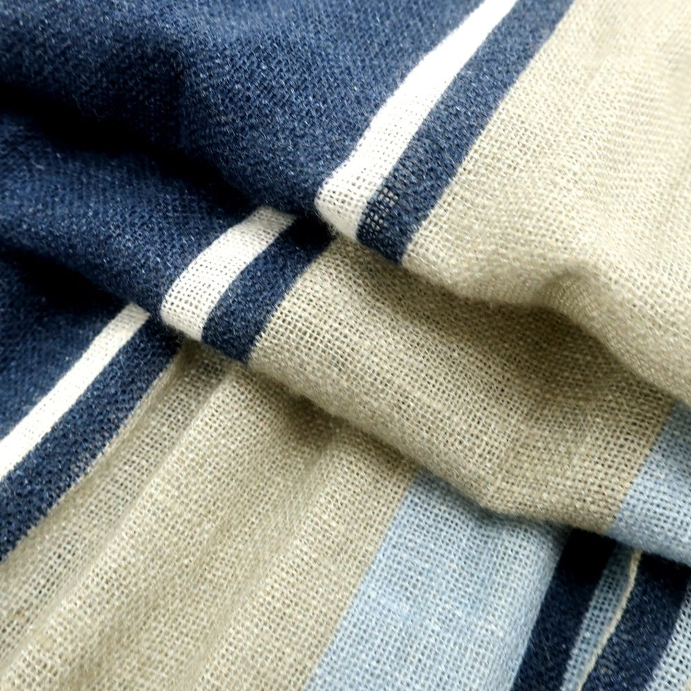 [Used] Franco Ferrari FRANCO FERRARI Cotton Linen Stole Beige x Navy [Condition Rank B] [Men&