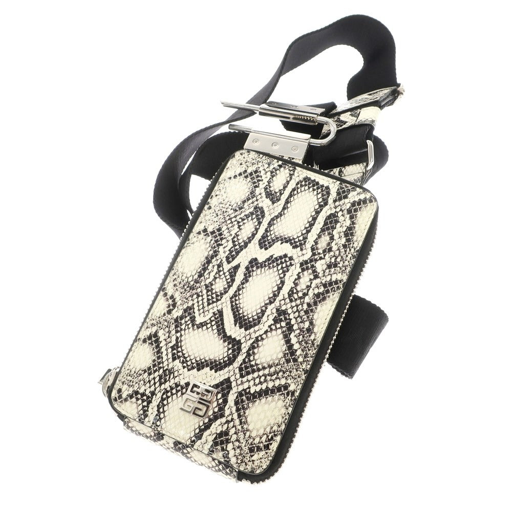 [Used] Givenchy Lamb Leather Python Embossed Shoulder Bag Ivory x Black [Condition Rank A] [Unisex]