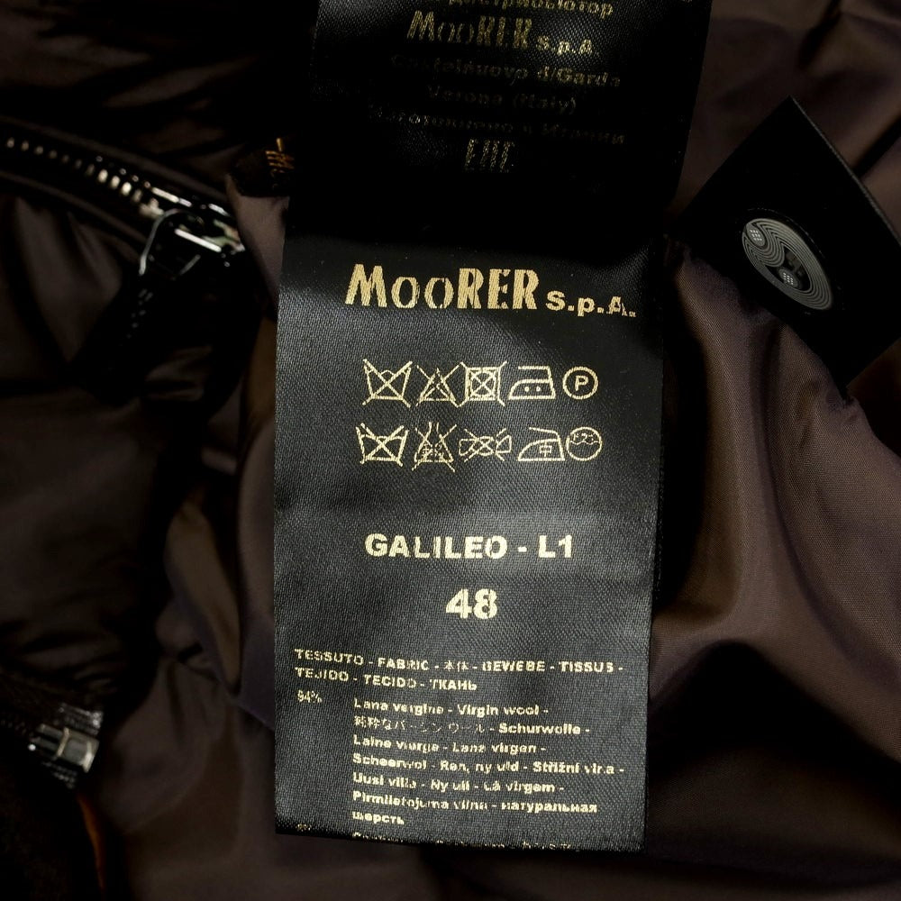 【中古】ムーレー MOORER GALILEO-L1 ウールカシミヤ ダウンコート ダークブラウン【 48 】【 状態ランクA 】【 メンズ 】