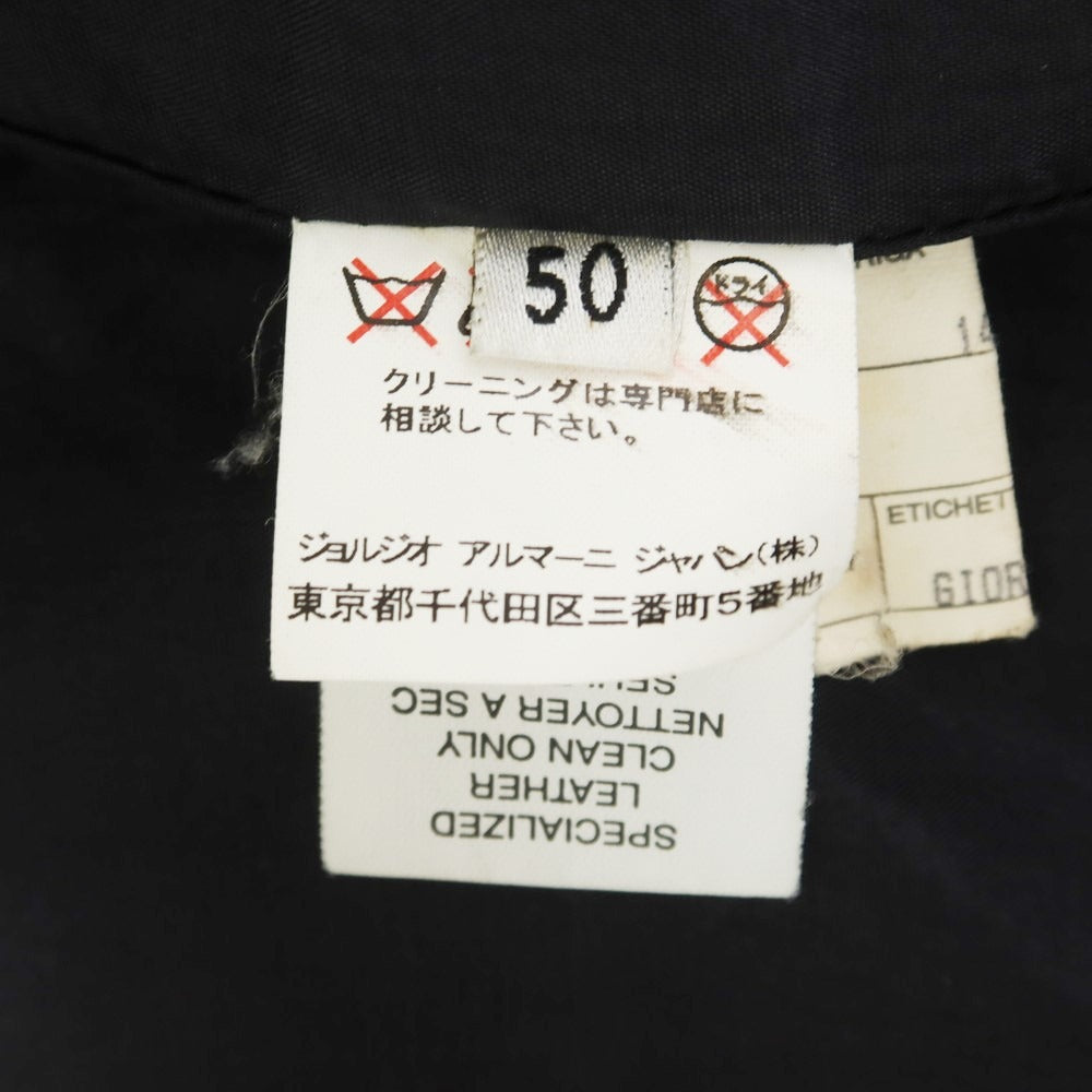 【中古】アルマーニ コレッツォーニ ARMANI COLLEZIONI ラムレザー 3B カジュアルジャケット ブラック【 50 】【 状態ランクB 】【 メンズ 】