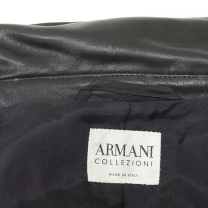 【中古】アルマーニ コレッツォーニ ARMANI COLLEZIONI ラムレザー 3B カジュアルジャケット ブラック【 50 】【 状態ランクB 】【 メンズ 】