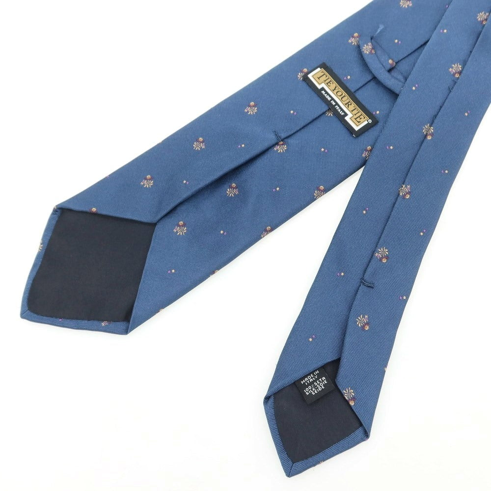 【中古】タイユアタイ TIE YOUR TIE シルク 小紋柄ネクタイ ネイビー【サイズ－】【NVY】【S/S/A/W】【状態ランクB】【メンズ】【759174】