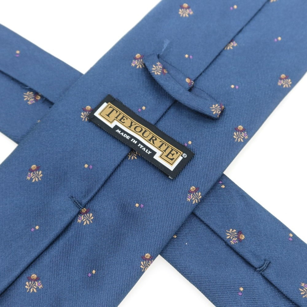 【中古】タイユアタイ TIE YOUR TIE シルク 小紋柄ネクタイ ネイビー【サイズ－】【NVY】【S/S/A/W】【状態ランクB】【メンズ】【759174】