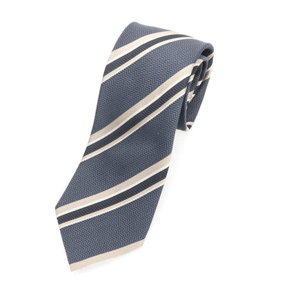 【中古】タイユアタイ TIE YOUR TIE シルク ストライプ柄ネクタイ ネイビーグレー【サイズ－】【GRY】【S/S/A/W】【状態ランクA】【メンズ】【759174】