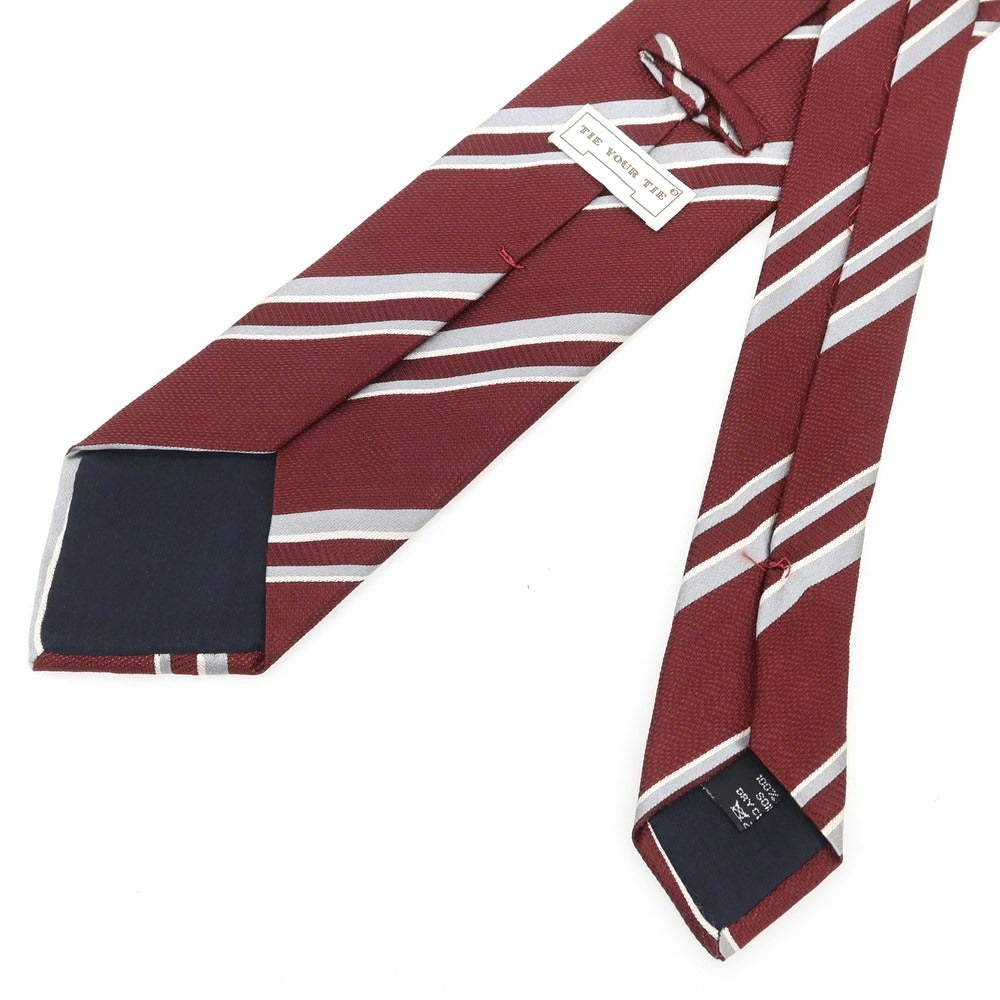 【中古】タイユアタイ TIE YOUR TIE シルク ストライプ柄ネクタイ ボルドーxグレー【サイズ－】【RED】【S/S/A/W】【状態ランクA】【メンズ】【759174】
[APD]