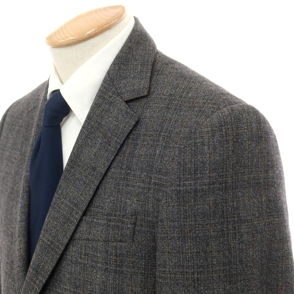 【中古】ジーゼニア Z Zegna ウール チェック 2つボタンスーツ グレー【 46 】【 状態ランクB 】【 メンズ 】