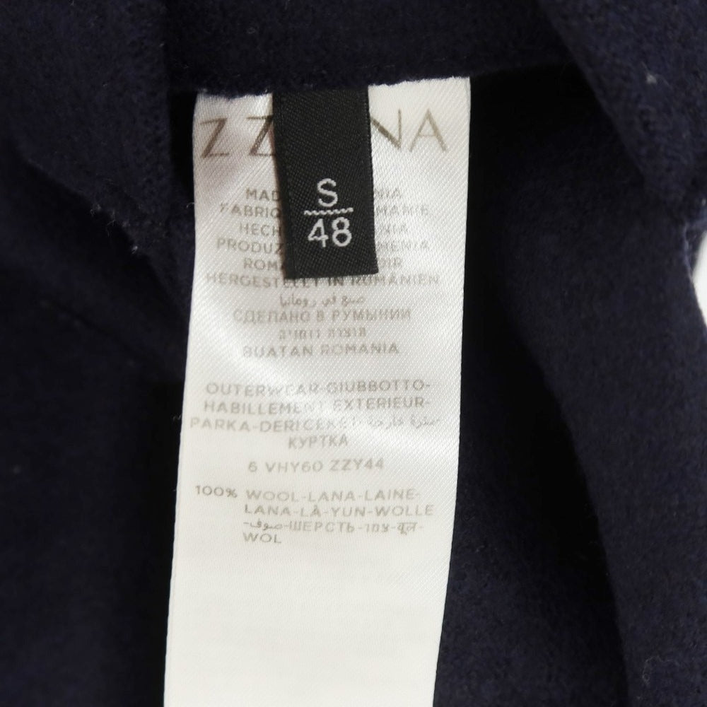 【中古】ジーゼニア Z Zegna ウールジャージー 3B カジュアルジャケット ネイビー【 S/48 】【 状態ランクC 】【 メンズ 】