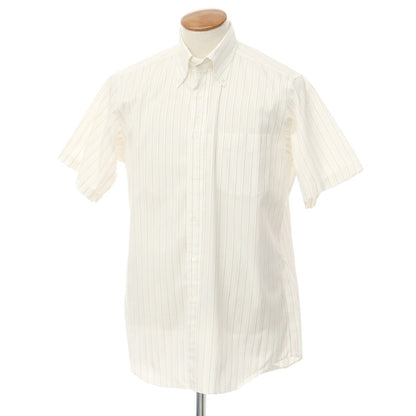 【中古】ランバンコレクション LANVIN COLLECTION コットン ボタンダウン 半袖シャツ
 ホワイトxオレンジ【サイズ40】【WHT】【S/S】【状態ランクB】【メンズ】
【759494】
[BPD]