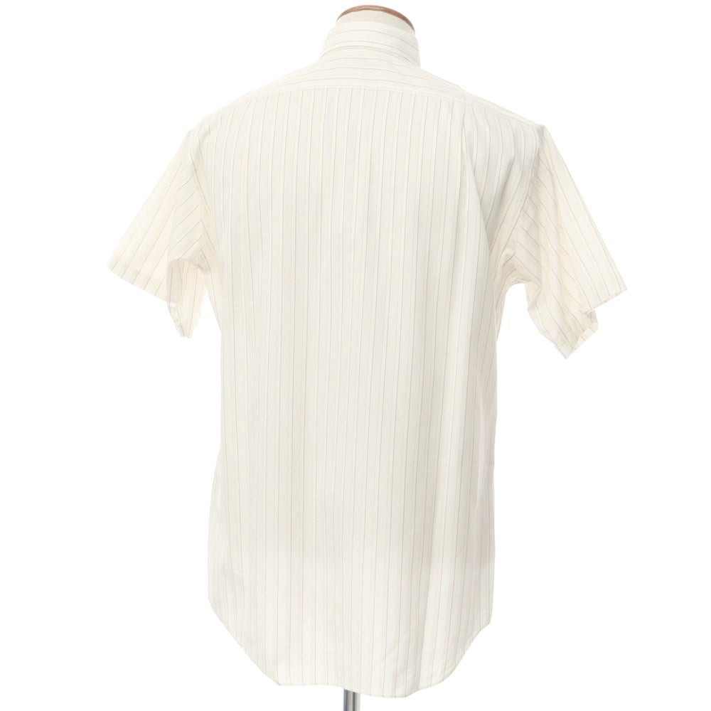 【中古】ランバンコレクション LANVIN COLLECTION コットン ボタンダウン 半袖シャツ
 ホワイトxオレンジ【サイズ40】【WHT】【S/S】【状態ランクB】【メンズ】
【759494】
[BPD]