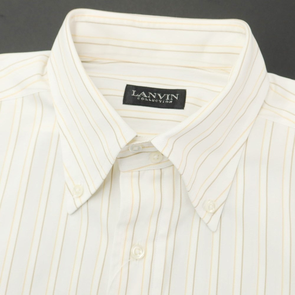 【中古】ランバンコレクション LANVIN COLLECTION コットン ボタンダウン 半袖シャツ
 ホワイトxオレンジ【サイズ40】【WHT】【S/S】【状態ランクB】【メンズ】
【759494】
[BPD]