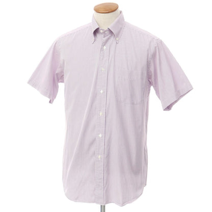 [Used] LANVIN COLLECTION Cotton Button-down Short Sleeve Shirt White x Purple [Size not specified (approximately M)] [PUP] [S/S] [Condition Rank C] [Men&