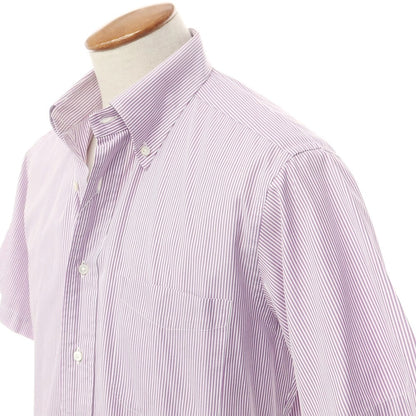 [Used] LANVIN COLLECTION Cotton Button-down Short Sleeve Shirt White x Purple [Size not specified (approximately M)] [PUP] [S/S] [Condition Rank C] [Men&