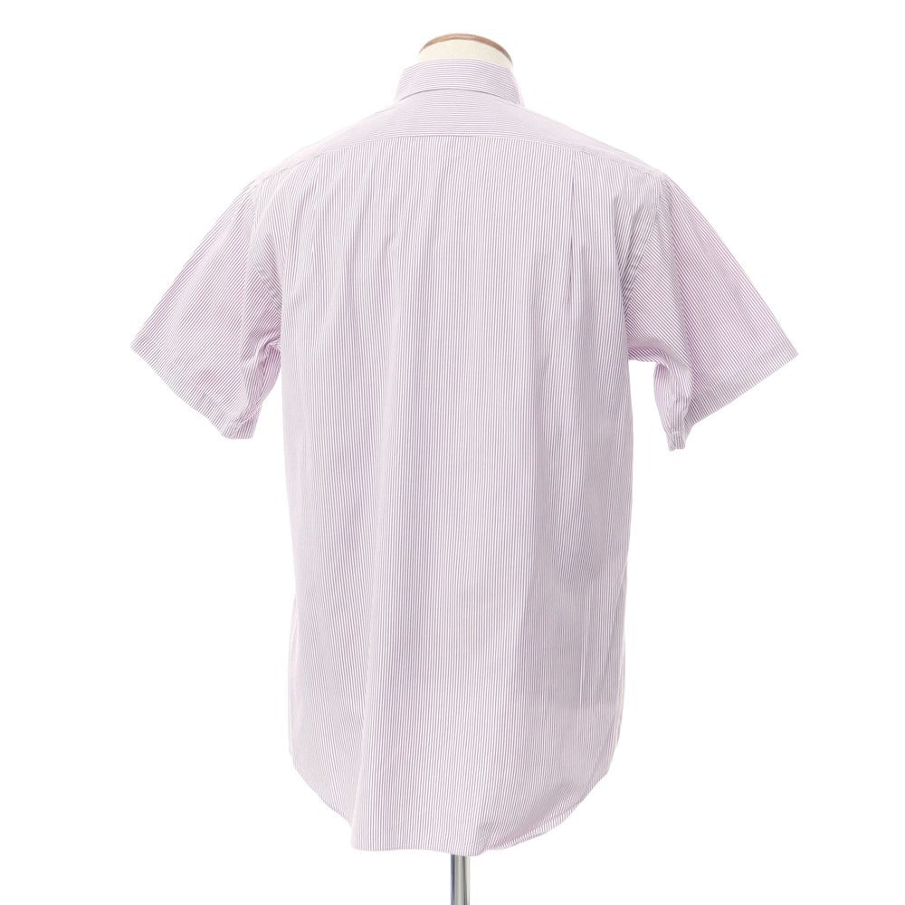 [Used] LANVIN COLLECTION Cotton Button-down Short Sleeve Shirt White x Purple [Size not specified (approximately M)] [PUP] [S/S] [Condition Rank C] [Men&