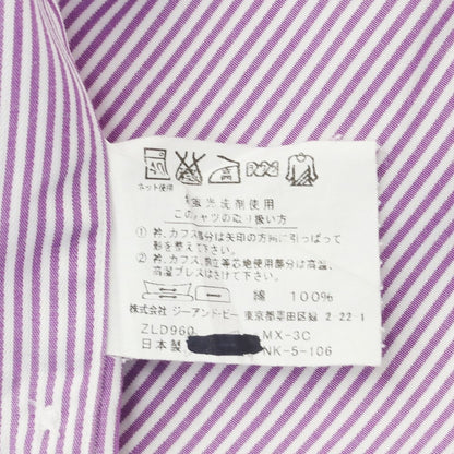 [Used] LANVIN COLLECTION Cotton Button-down Short Sleeve Shirt White x Purple [Size not specified (approximately M)] [PUP] [S/S] [Condition Rank C] [Men&