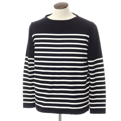 [Used] Buffy High Gauge Cotton Border Boat Neck Knit Dark Navy x White [52] [Condition Rank B] [Men&