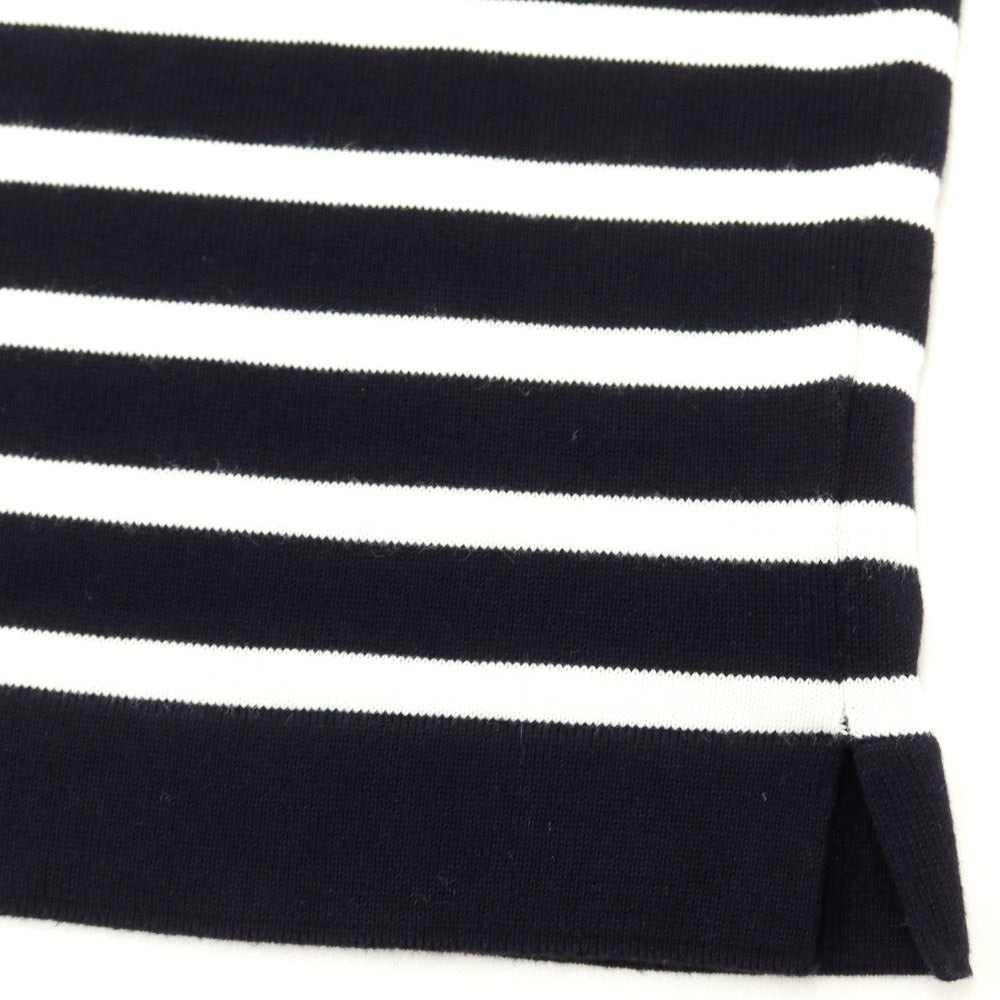 [Used] Buffy High Gauge Cotton Border Boat Neck Knit Dark Navy x White [52] [Condition Rank B] [Men&