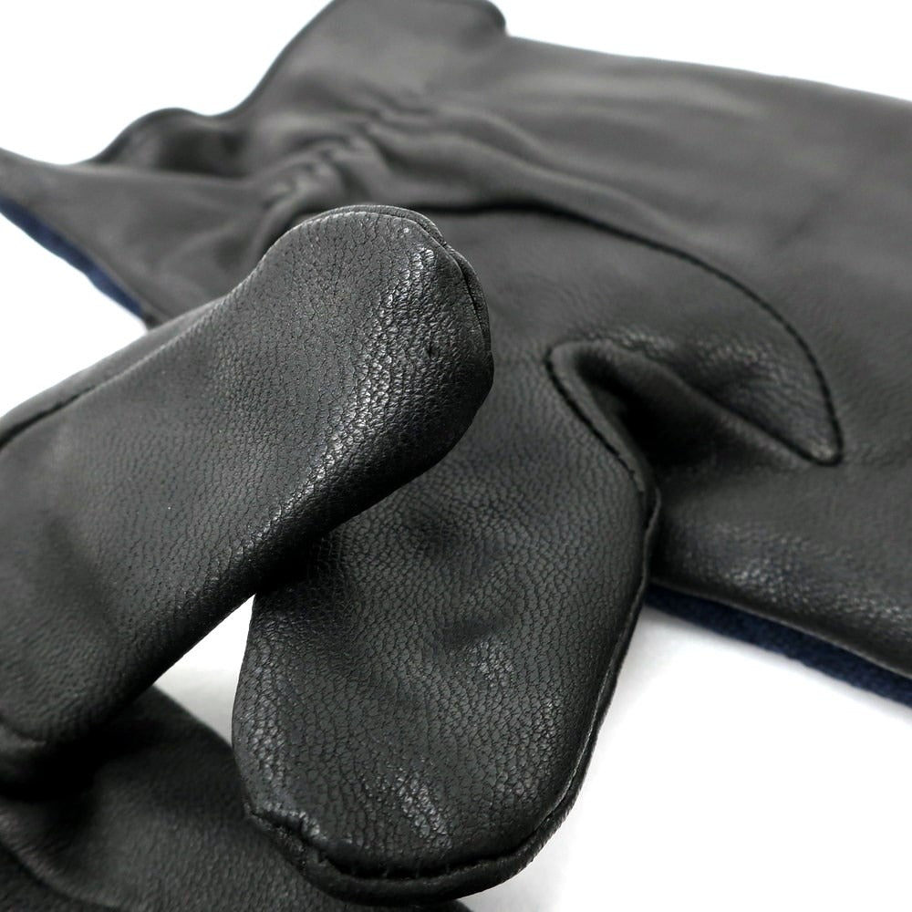 [Used] THE SUIT COMPANY Quilted Polyester Leather Gloves Navy x Black [24cm] [Condition Rank C] [Men&
