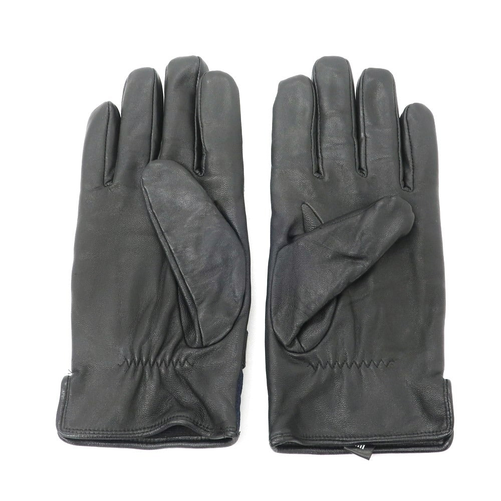 [Used] THE SUIT COMPANY Quilted Polyester Leather Gloves Navy x Black [24cm] [Condition Rank C] [Men&