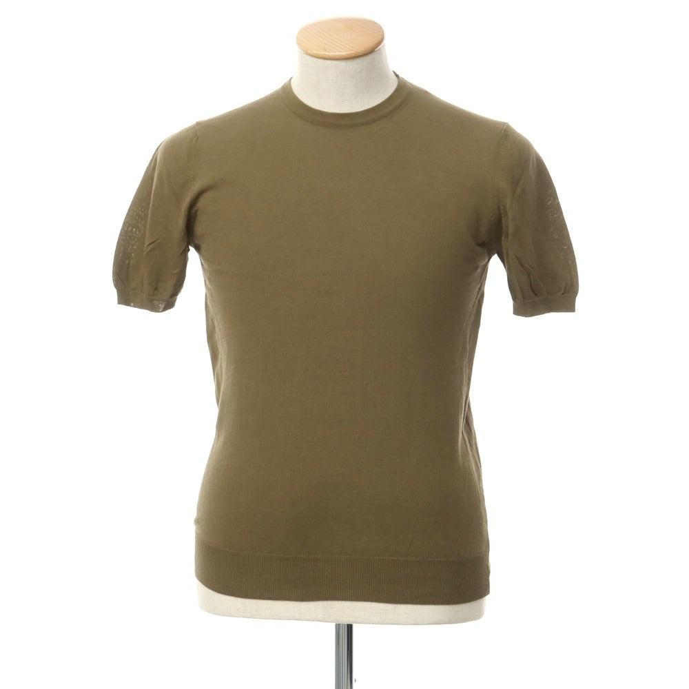 [Used] Alessandro Luppi High Gauge Cotton Crew Neck Short Sleeve Knit Olive [44] [Condition Rank B] [Men&