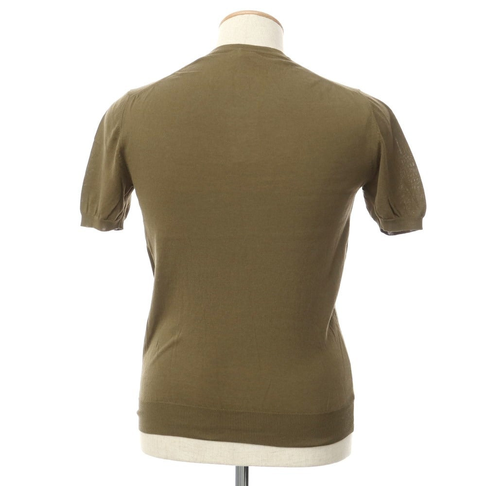 [Used] Alessandro Luppi High Gauge Cotton Crew Neck Short Sleeve Knit Olive [44] [Condition Rank B] [Men&