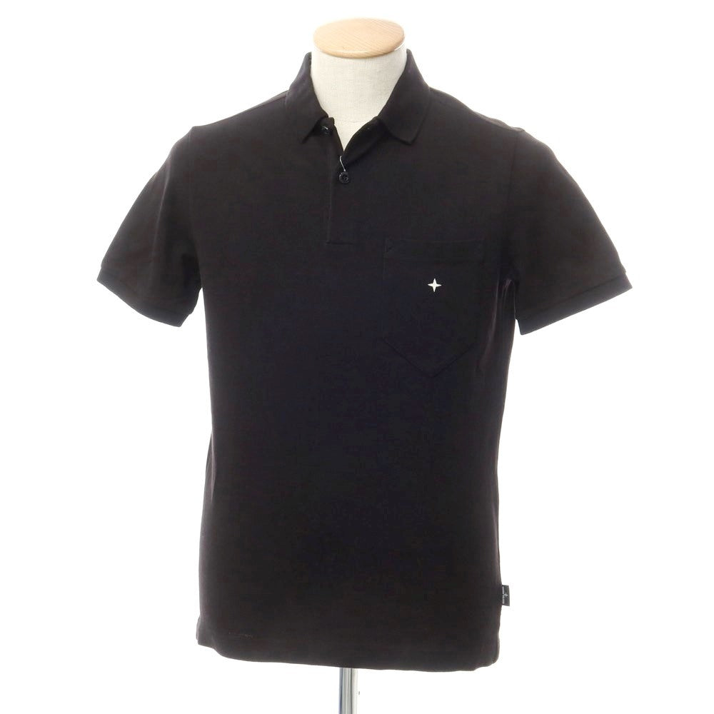 [Used] Stone Island STONE ISLAND Pique Cotton Short Sleeve Polo Shirt Black [S] [Condition Rank B] [Men&