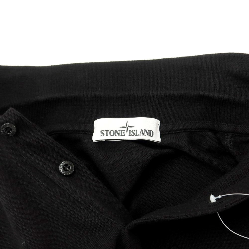 [Used] Stone Island STONE ISLAND Pique Cotton Short Sleeve Polo Shirt Black [S] [Condition Rank B] [Men&