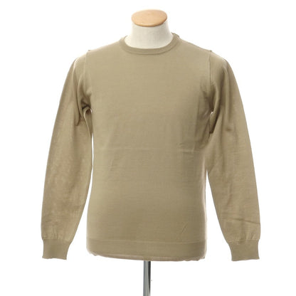 [Used] [Unused] Alessandro Luppi High Gauge Wool Crew Neck Knit Dark Beige [44] [Condition Rank S] [Men&