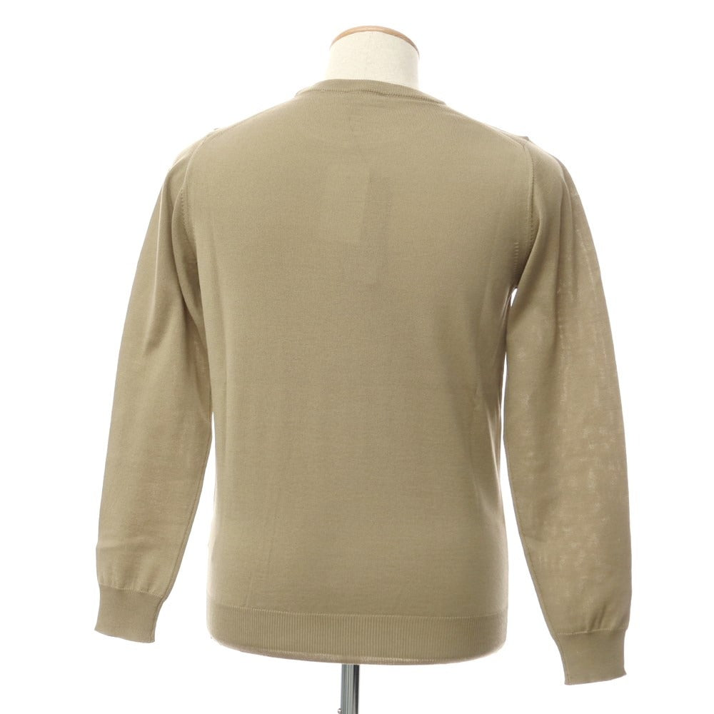 [Used] [Unused] Alessandro Luppi High Gauge Wool Crew Neck Knit Dark Beige [44] [Condition Rank S] [Men&