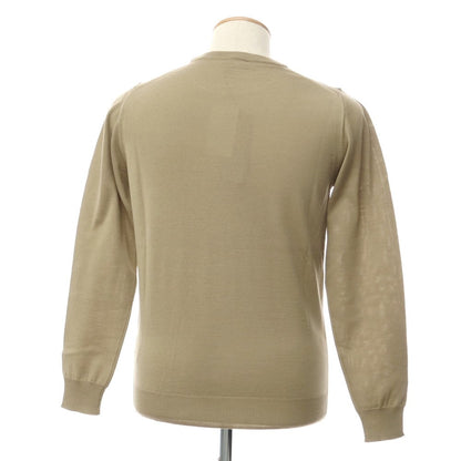 [Used] [Unused] Alessandro Luppi High Gauge Wool Crew Neck Knit Dark Beige [44] [Condition Rank S] [Men&