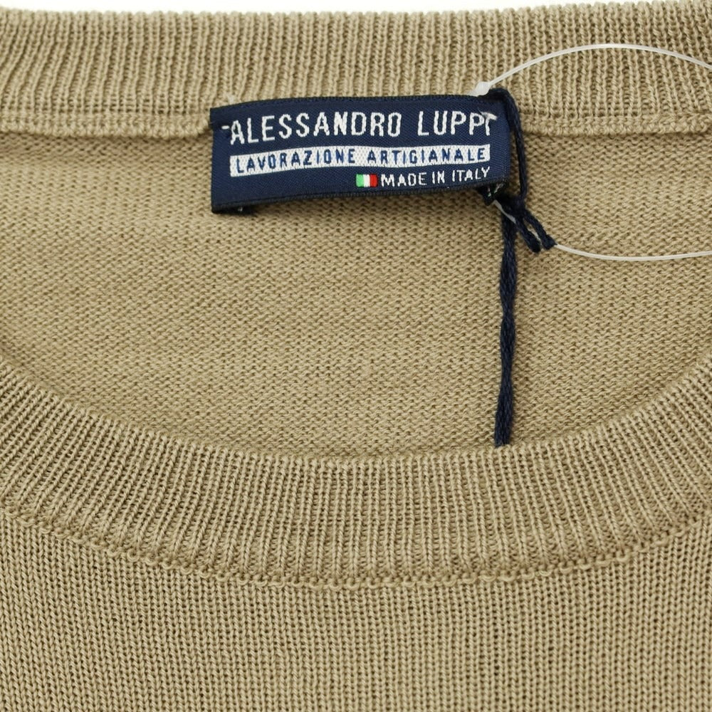 [Used] [Unused] Alessandro Luppi High Gauge Wool Crew Neck Knit Dark Beige [44] [Condition Rank S] [Men&