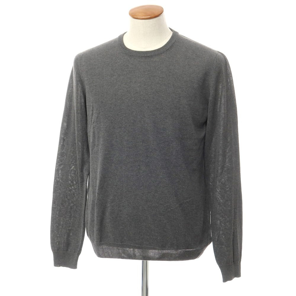 [Used] ZANONE high gauge cotton crew neck knit, grey [48] [Condition rank B] [Men&