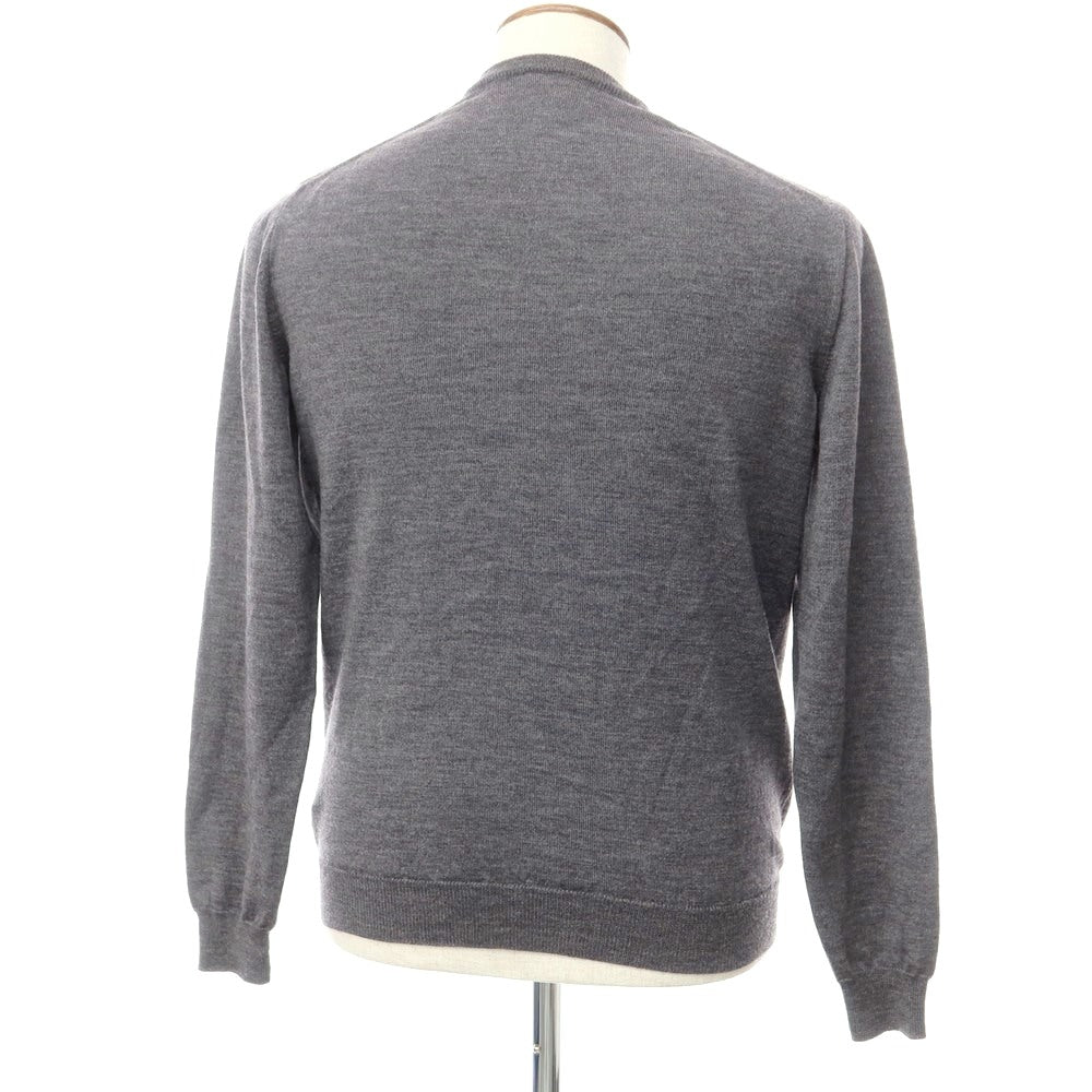 [Used] ZANONE high gauge wool V-neck knit, grey [48] [Condition: C] [Men&