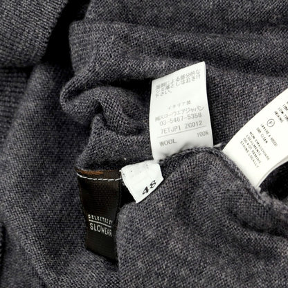 [Used] ZANONE high gauge wool V-neck knit, grey [48] [Condition: C] [Men&