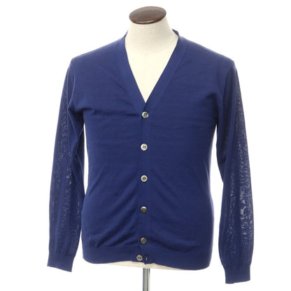 [Used] Belesto EDIFICE high gauge cotton silk linen knit cardigan navy blue [48] [Condition rank B] [Men&