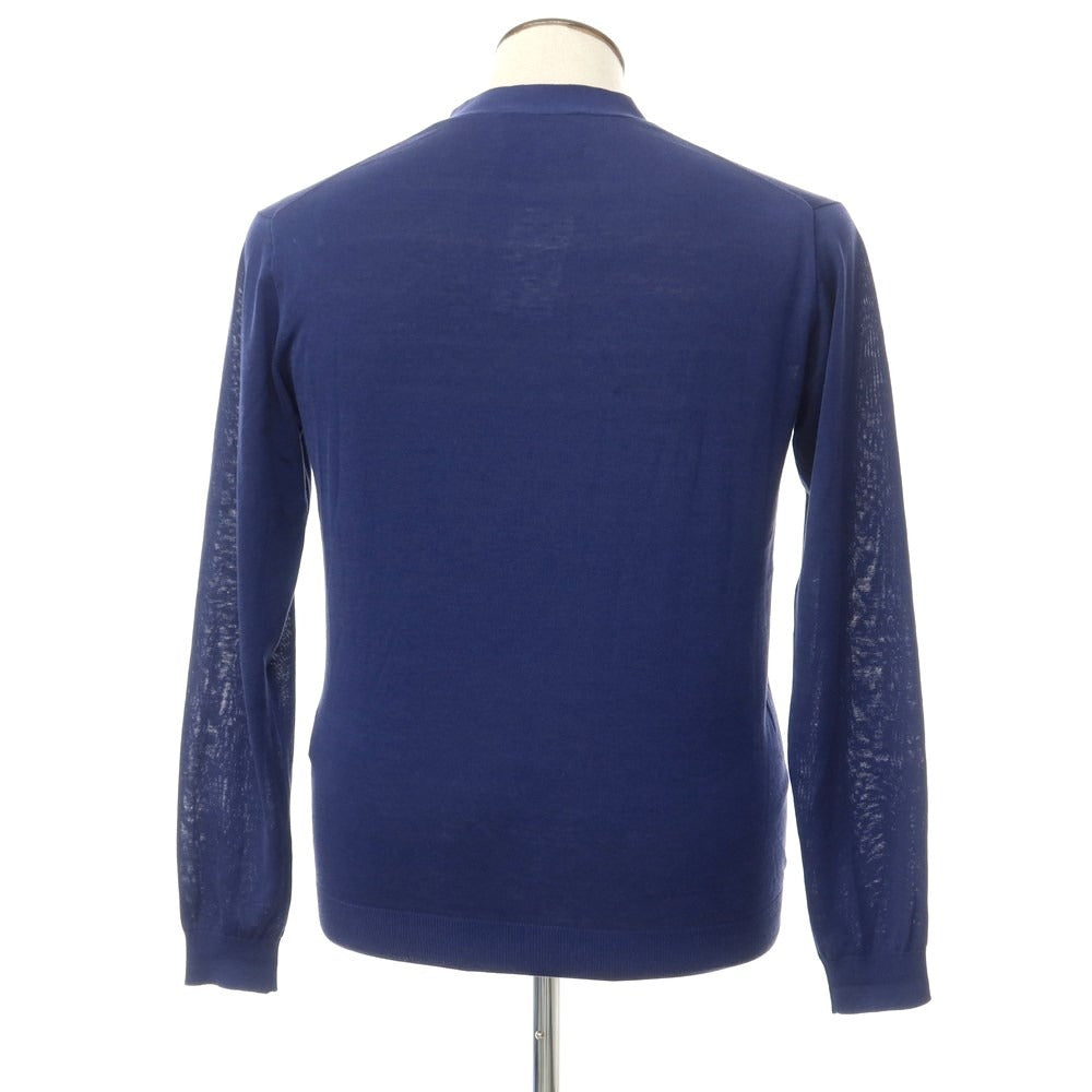 [Used] Belesto EDIFICE high gauge cotton silk linen knit cardigan navy blue [48] [Condition rank B] [Men&