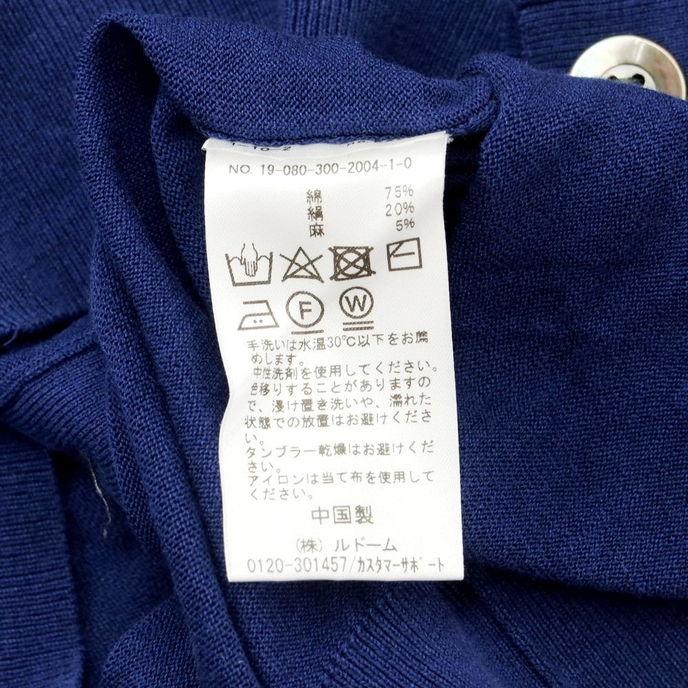 [Used] Belesto EDIFICE high gauge cotton silk linen knit cardigan navy blue [48] [Condition rank B] [Men&