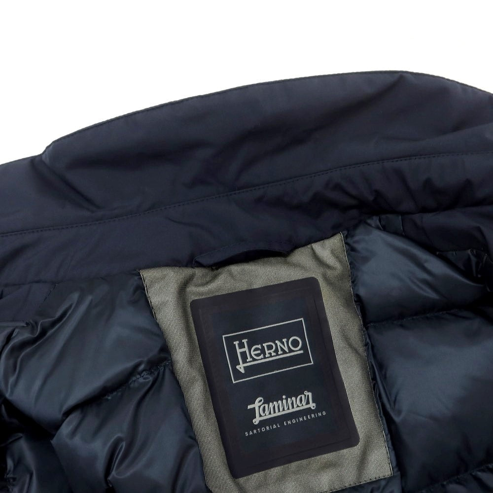 【中古】ヘルノ Herno Laminar GORE-TEX ダブルブレスト ダウンコート ネイビー【 46 】【 状態ランクB 】【 メンズ 】