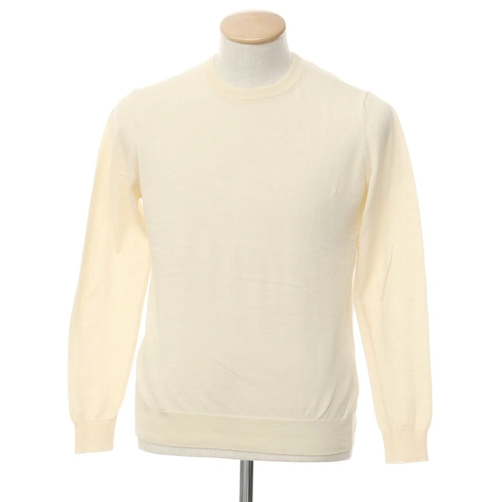 [Used] Alessandro Luppi High Gauge Cotton Crew Neck Knit Cream [46] [Condition Rank B] [Men&