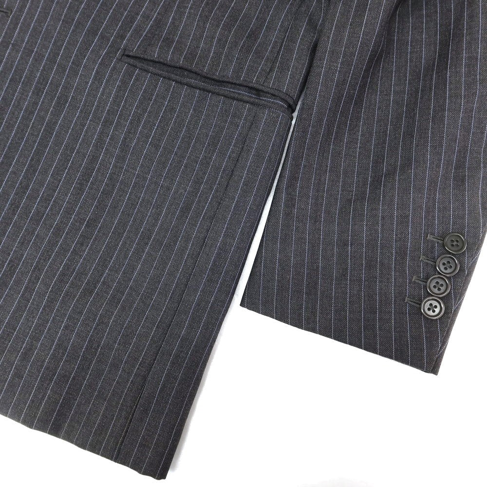 [Used] Sartoria Castangia Wool Stripe 3B Tailored Jacket Dark Gray x Light Blue [46] [Condition Rank C] [Men&