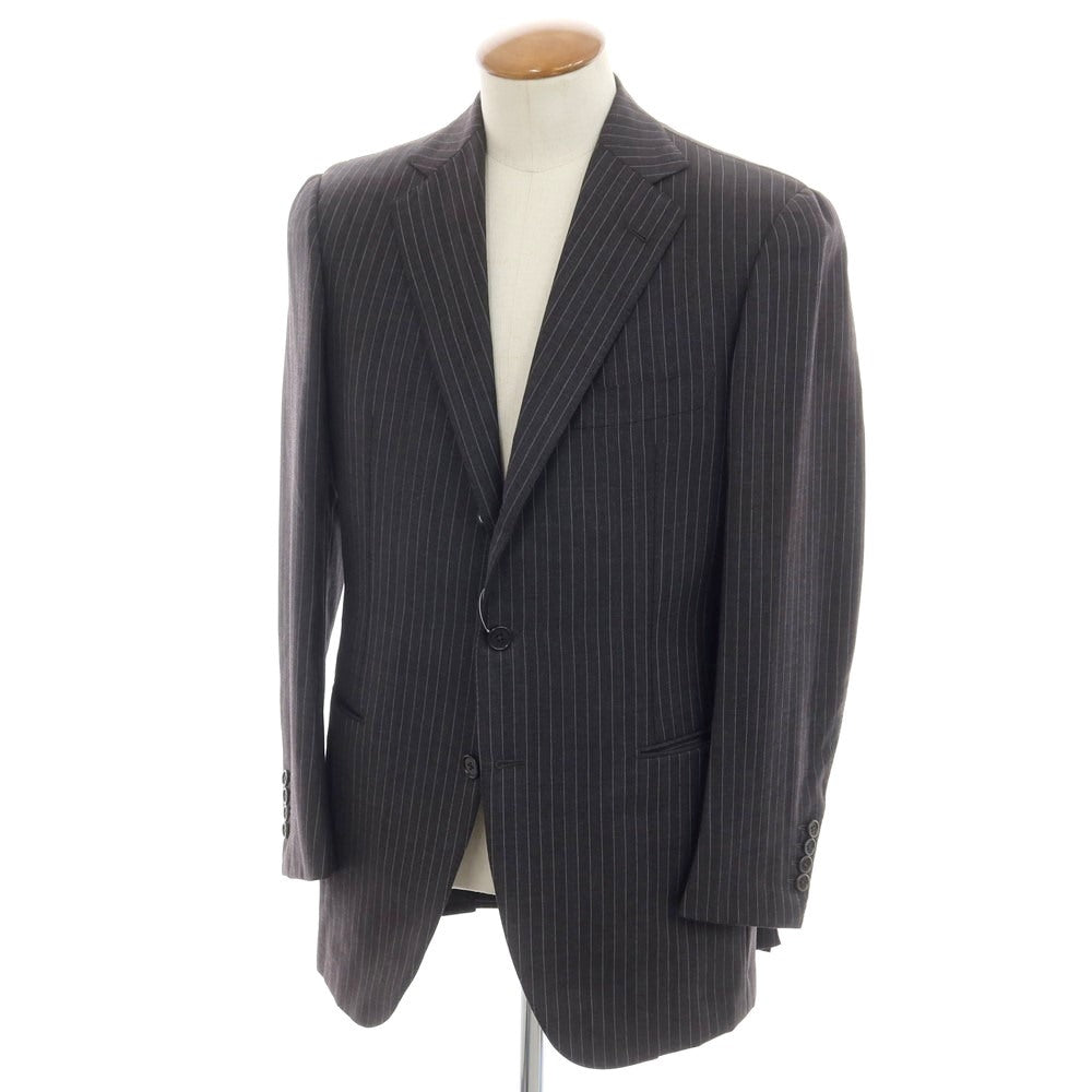 [Used] Sartoria Castangia Wool Stripe 3B Tailored Jacket Dark Gray x Light Blue [46] [Condition Rank C] [Men&