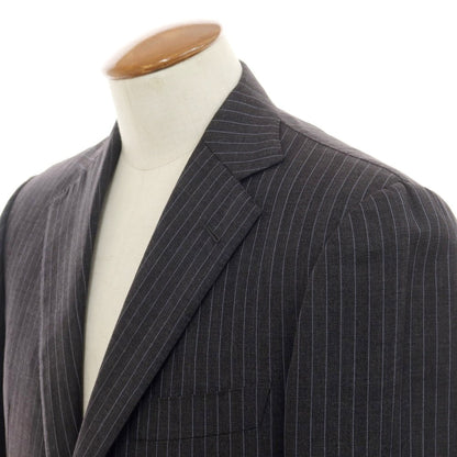 [Used] Sartoria Castangia Wool Stripe 3B Tailored Jacket Dark Gray x Light Blue [46] [Condition Rank C] [Men&
