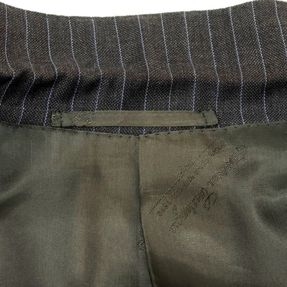 [Used] Sartoria Castangia Wool Stripe 3B Tailored Jacket Dark Gray x Light Blue [46] [Condition Rank C] [Men&