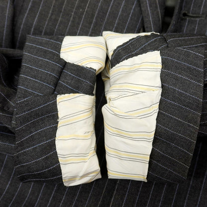 [Used] Sartoria Castangia Wool Stripe 3B Tailored Jacket Dark Gray x Light Blue [46] [Condition Rank C] [Men&