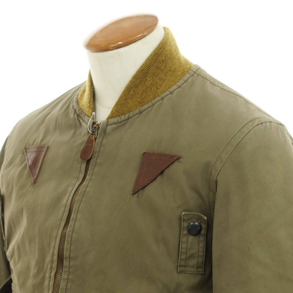 【中古】ナイジェルケーボン Nigel Cabourn J.S HOMESTEAD ウールライニング フライトジャケット オリーブ【 48 】【 状態ランクD 】【 メンズ 】