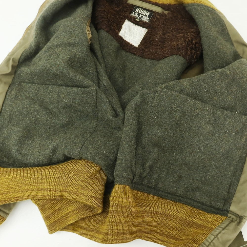 【中古】ナイジェルケーボン Nigel Cabourn J.S HOMESTEAD ウールライニング フライトジャケット オリーブ【 48 】【 状態ランクD 】【 メンズ 】