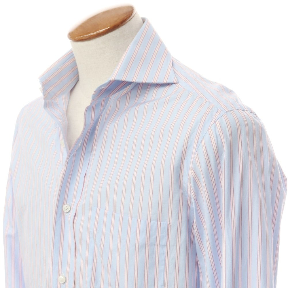 [Used] BARBA Cotton Striped Wide Collar Dress Shirt
 Light blue x pink x white [Size 39] [BLU] [S/S/A/W] [Condition Rank B] [Men&