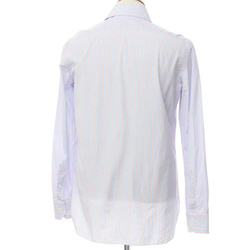 【中古】バルバ BARBA コットン ストライプ ワイドカラー ドレスシャツ
 ライトブルーxピンク系×ホワイト【サイズ39】【BLU】【S/S/A/W】【状態ランクB】【メンズ】
【759494】