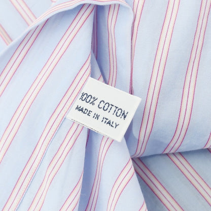 [Used] BARBA Cotton Striped Wide Collar Dress Shirt
 Light blue x pink x white [Size 39] [BLU] [S/S/A/W] [Condition Rank B] [Men&